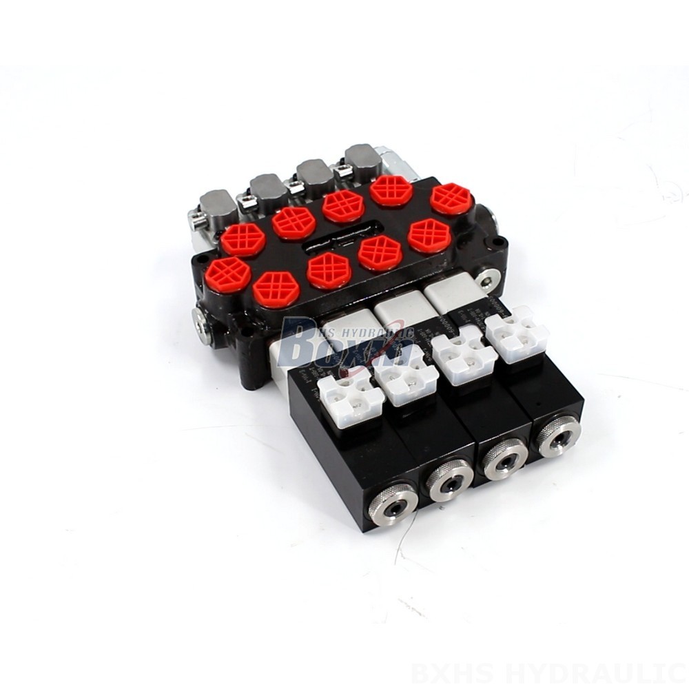 High-Performance Q45 4 Spool Monoblock Directional Control Valve (Solenoid & Manual) main image
